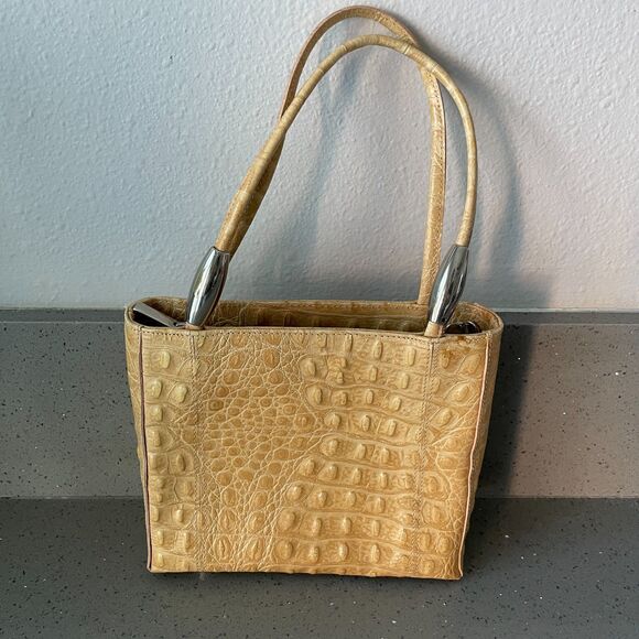 Condotti France Vintage tan alligator leather top handle mini bag purse - Picture 1 of 7